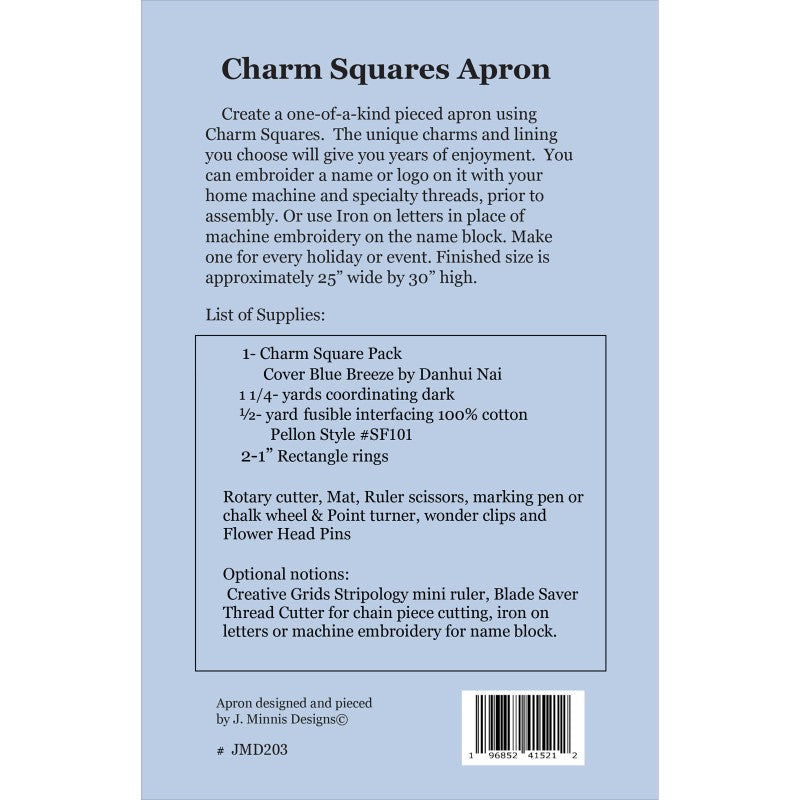 QUWJMD-203W Charm Squares Apron Pattern by Quilt Woman