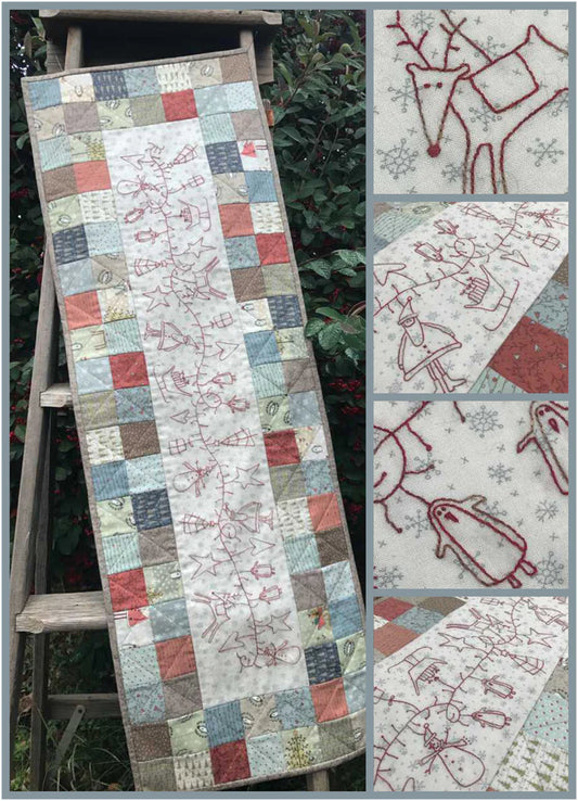 S025 Christmas Garland Table Runner