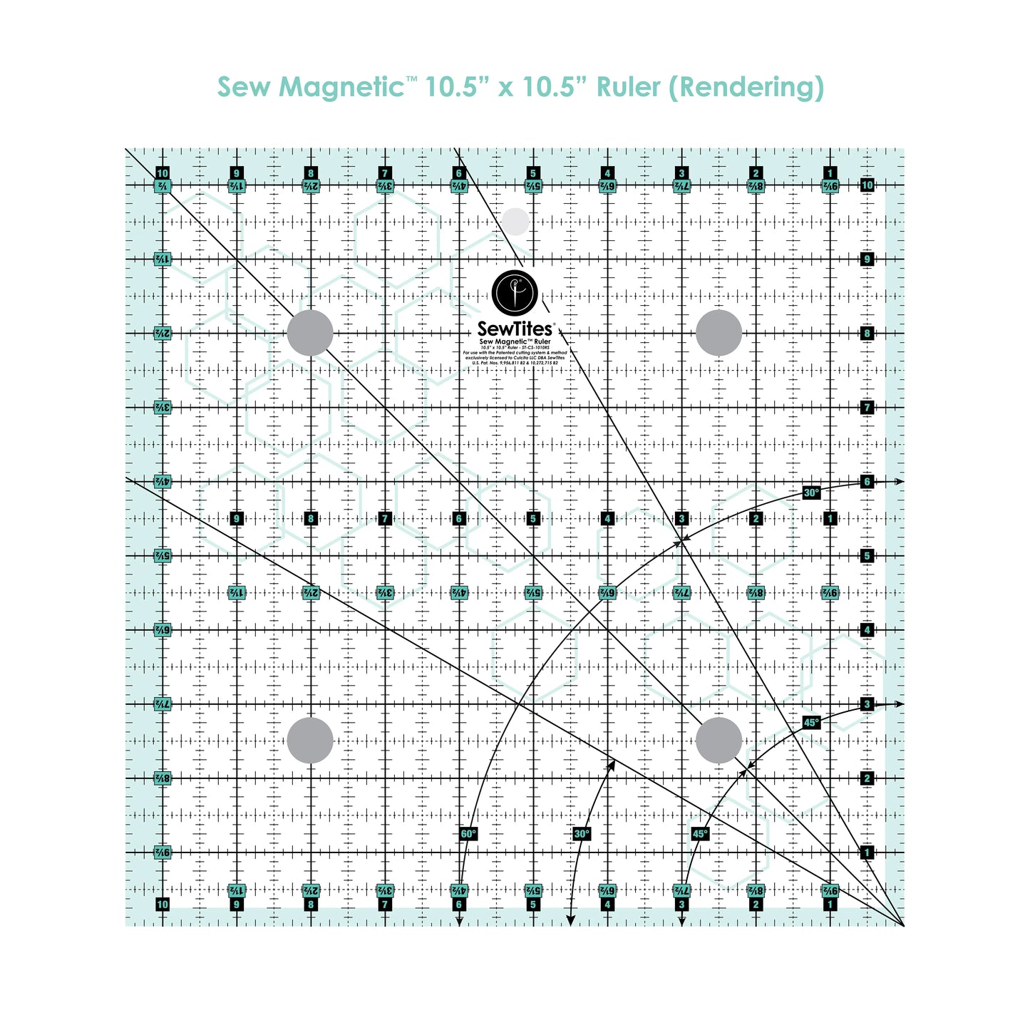 ST-CS-1010RS 10.5" x 10.5" Sew Magnetic Ruler