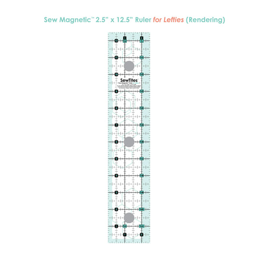 ST-CS-212RL 2.5" x 12.5" Sew Magnetic Ruler - Left