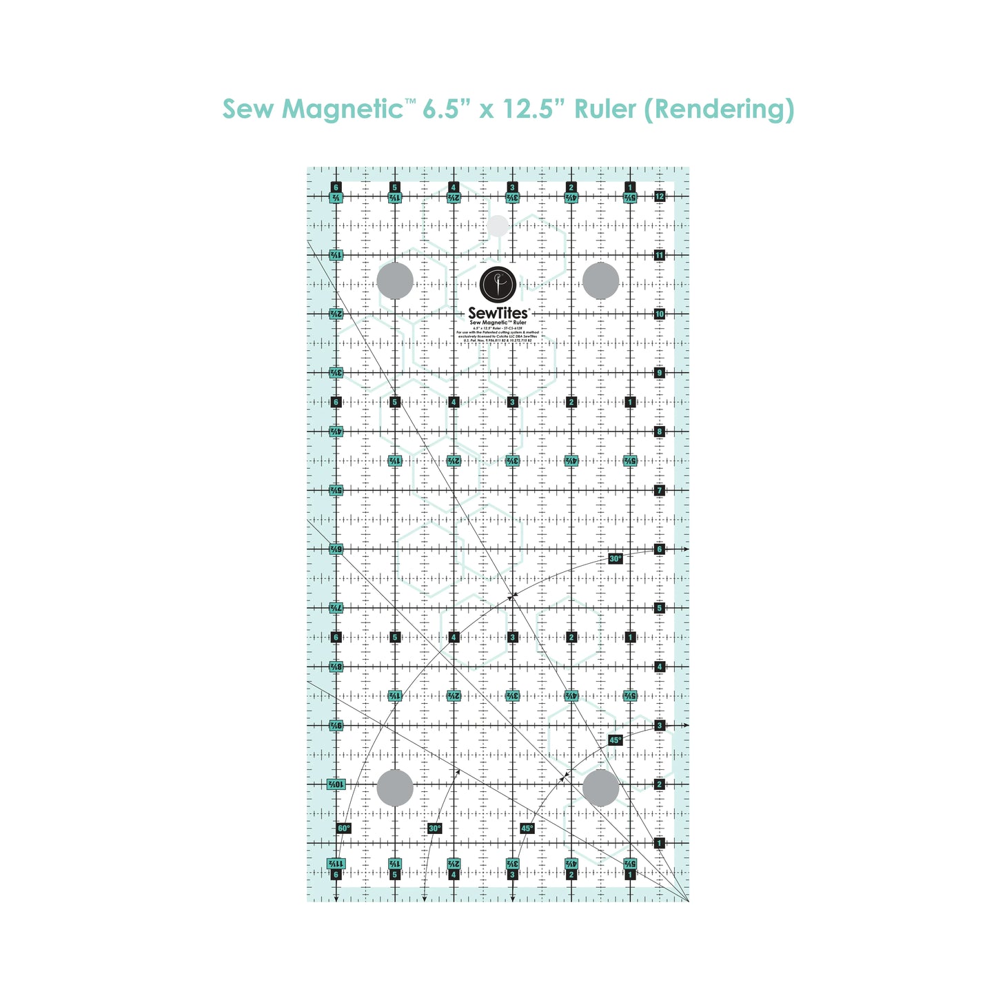 ST-CS-612R 6.5" x 12.5" Sew Magnetic Ruler
