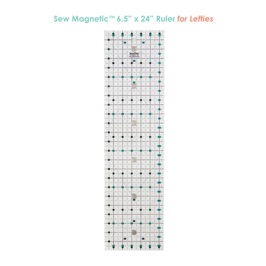 ST-CS-624RL 6.5" x 24" Sew Magnetic Ruler - Left