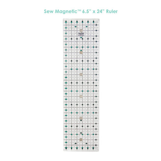 ST-CS-624R 6.5" x 24" Sew Magnetic Ruler