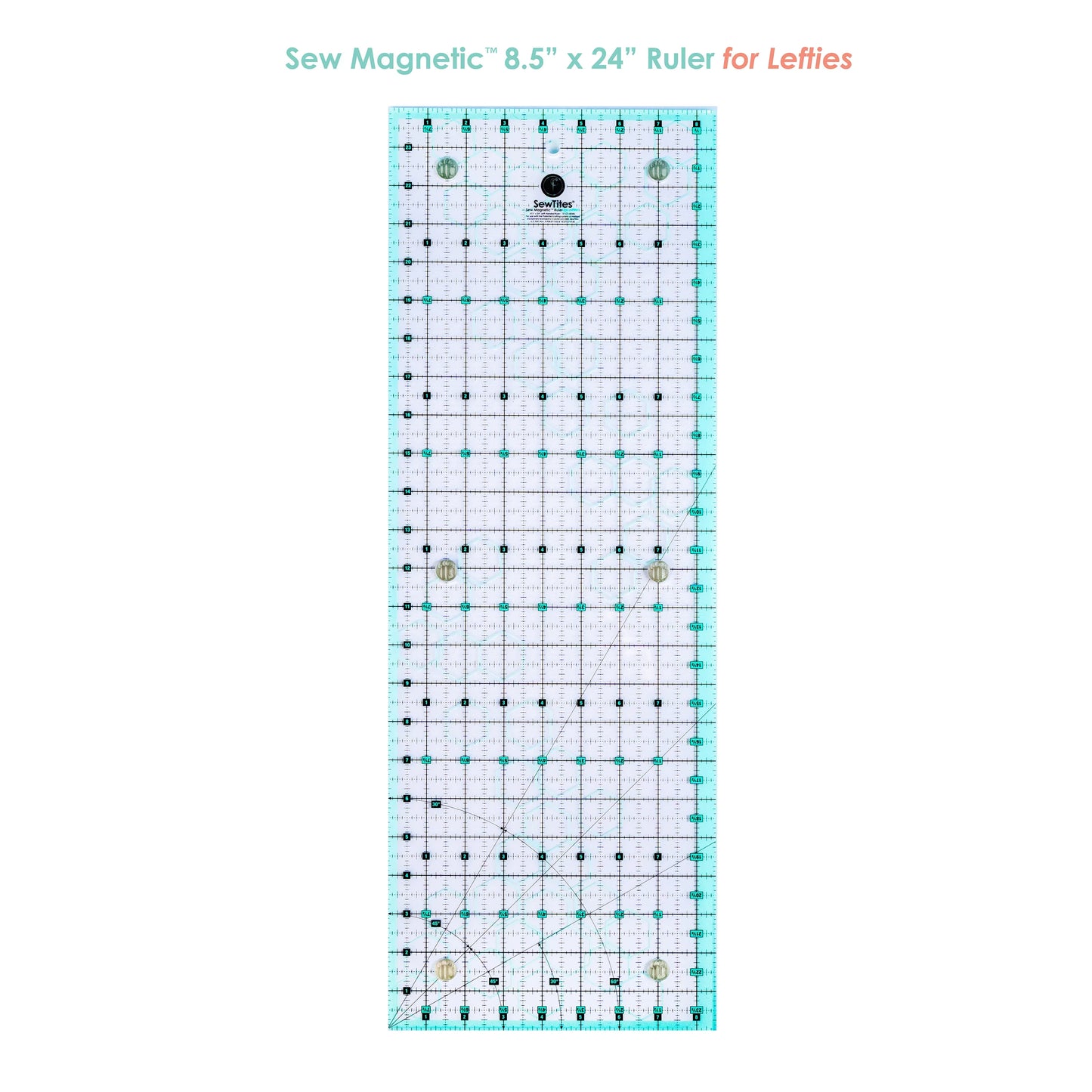 ST-CS-824RL 8.5" x 24" Sew Magnetic Ruler - Left