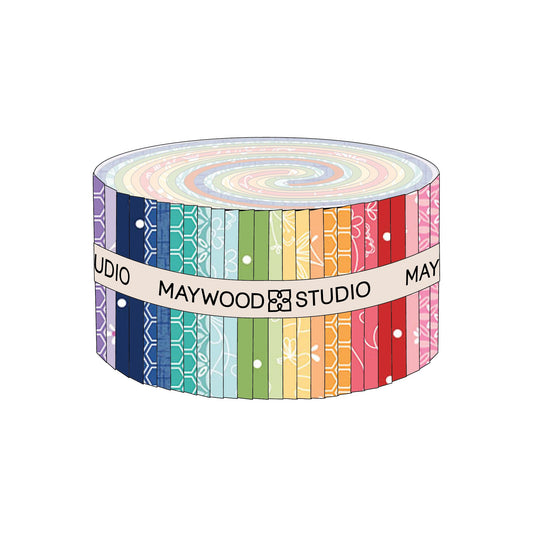 ST-MASKBBF-RAWI KIMBERBELL BASICS FLANNEL RAINBOW WISHES 2.5" STRIPS (40PC)