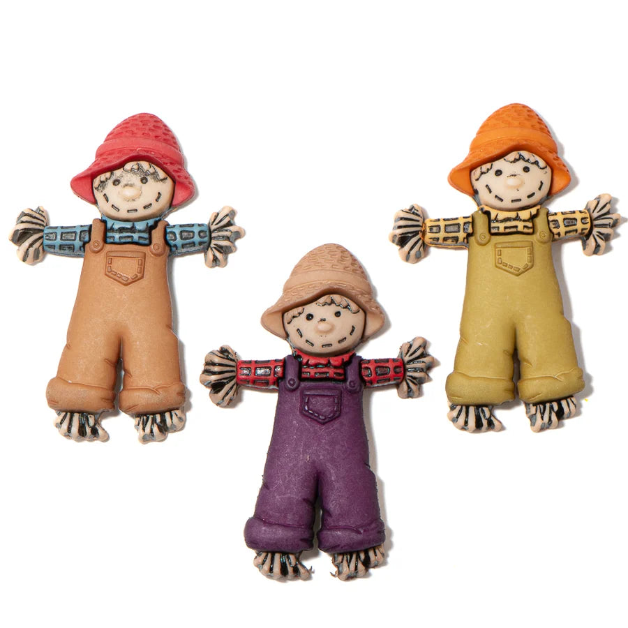 11367 Scarecrows Autumn Thanksgiving Holiday Themed Buttons