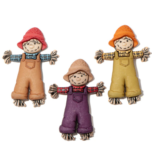 11367 Scarecrows Autumn Thanksgiving Holiday Themed Buttons