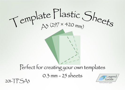 TPSA3 Template Plastic Sheets A3 - 0.3mm - 25 pack