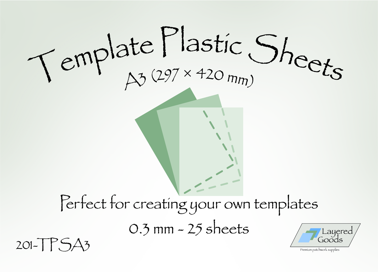TPSA3 Template Plastic Sheets A3 - 0.3mm - 25 pack