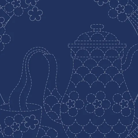 DV4266 TEATIME SASHIKO PANEL NAVY