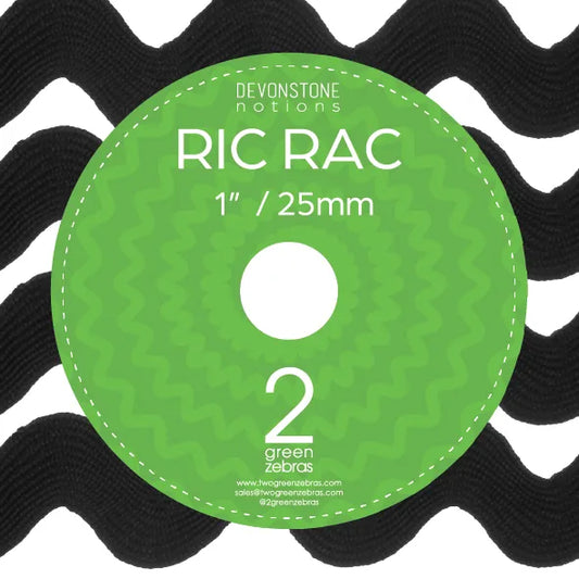 DVRR009 Ric Rac 9.1m - 1" Spool Black