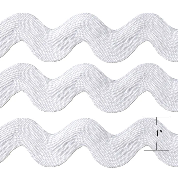 DVRR001 Ric Rac 9.1m - 1" Spool White