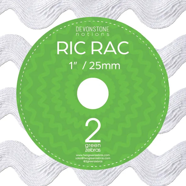 DVRR001 Ric Rac 9.1m - 1" Spool White