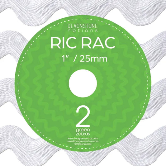DVRR001 Ric Rac 9.1m - 1" Spool White