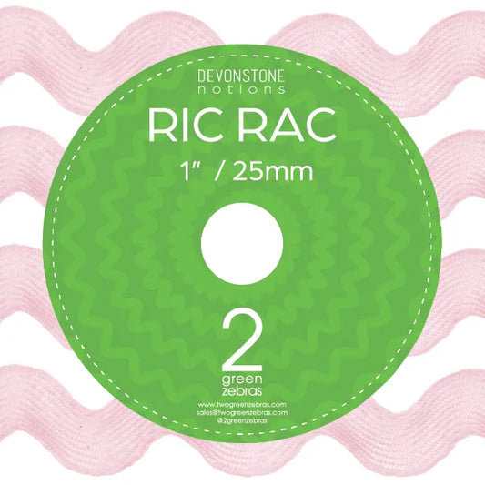DVRR002 Ric Rac 9.1m - 1" Spool Lt Pink