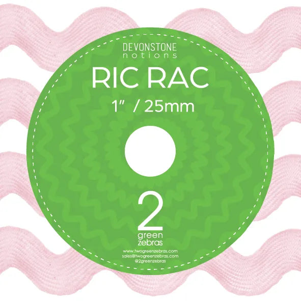 DVRR002 Ric Rac 9.1m - 1" Spool Lt Pink