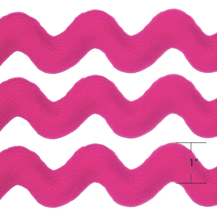 DVRR003 Ric Rac 9.1m - 1" Spool Hot Pink