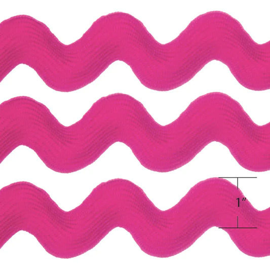 DVRR003 Ric Rac 9.1m - 1" Spool Hot Pink