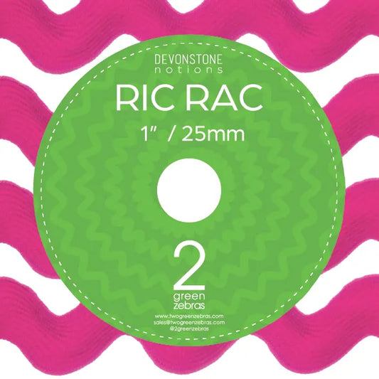 DVRR003 Ric Rac 9.1m - 1" Spool Hot Pink
