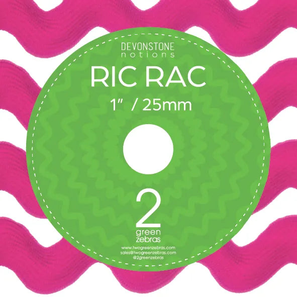 DVRR003 Ric Rac 9.1m - 1" Spool Hot Pink