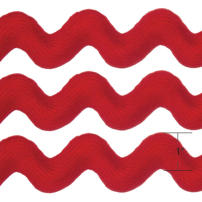 DVRR004 Ric Rac 9.1m - 1" Spool Red