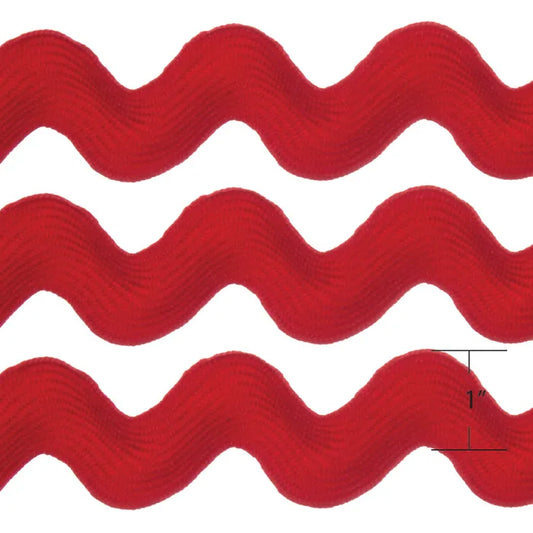 DVRR004 Ric Rac 9.1m - 1" Spool Red
