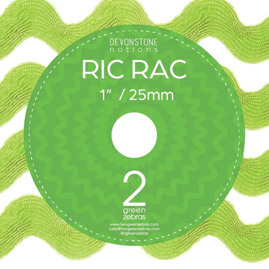 DVRR005 Ric Rac 9.1m - 1" Spool Lime