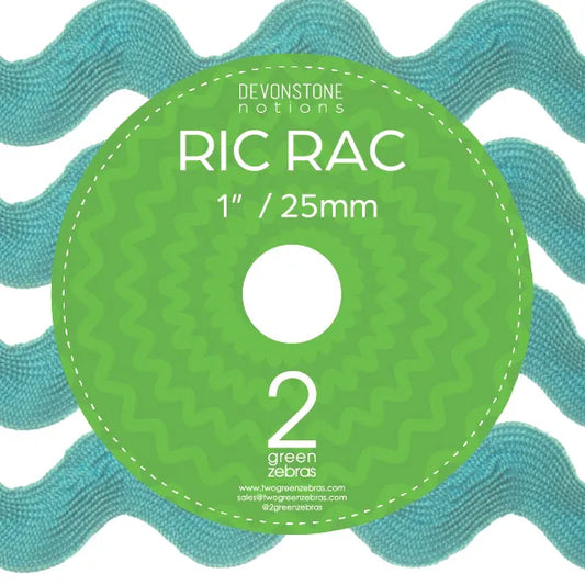 DVRR006 Ric Rac 9.1m - 1" Spool Turquoise