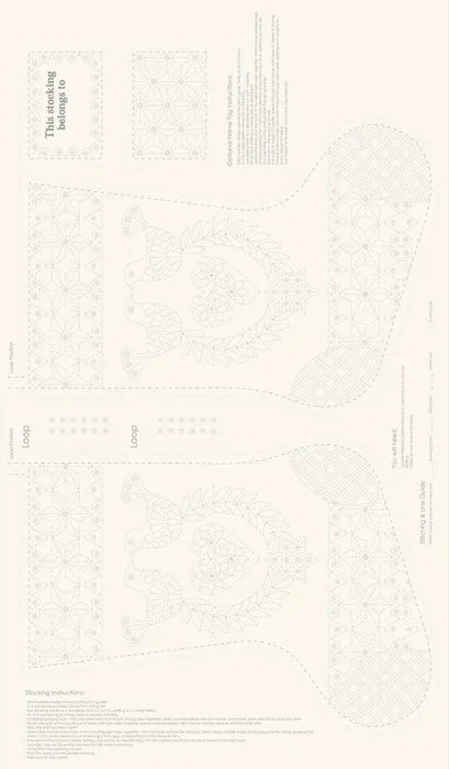 DVC1000 Sashiko Panels Stocking Natural