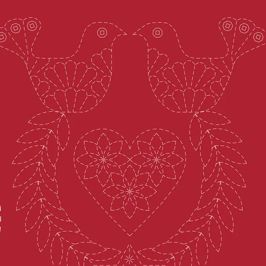 DVC1001 Sashiko Panels Stocking Red