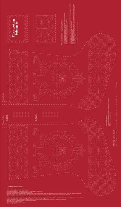 DVC1001 Sashiko Panels Stocking Red