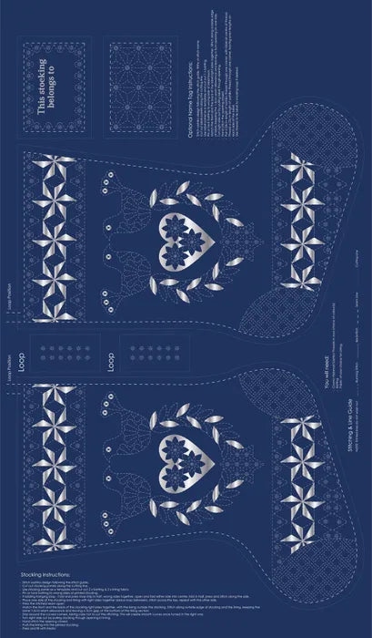 DVC1002 Sashiko Panels Stocking Navy