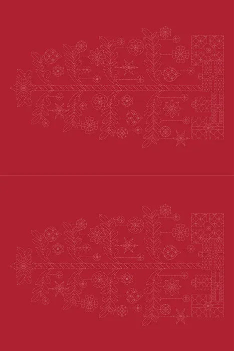 DVC1005 Sashiko Panels Tree Red