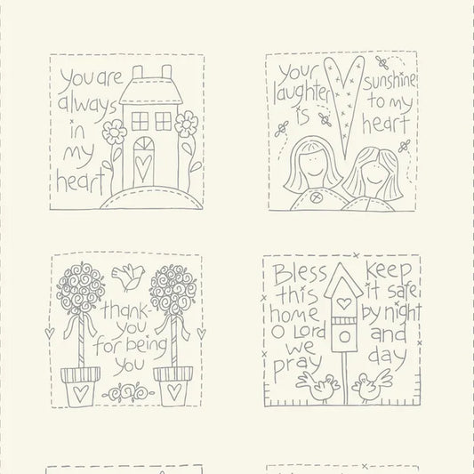 DV7640 Stitchery Panel Sweet Sentiments