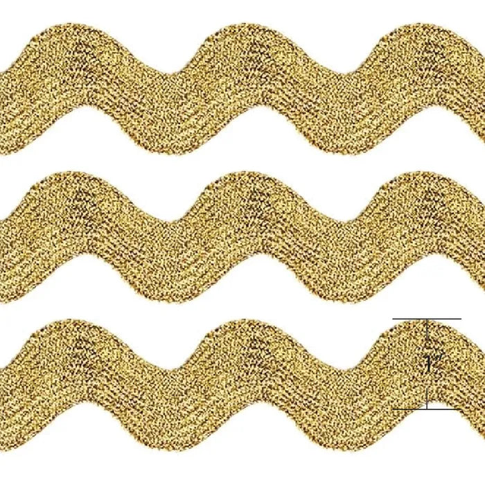 DVRR011 Ric Rac 9.1m - 1" Spool Metallic Gold
