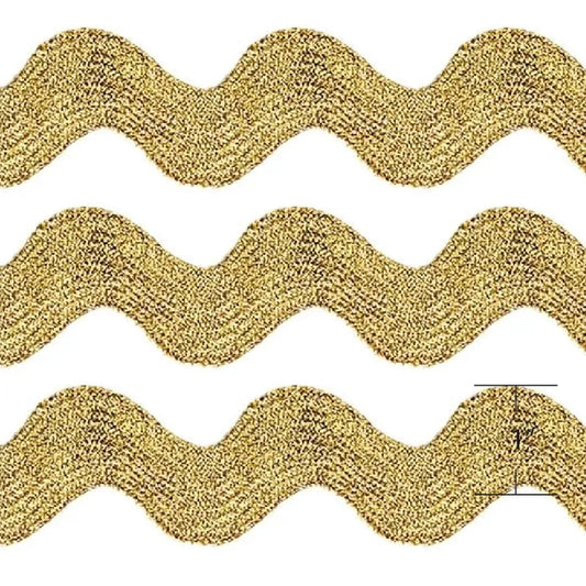 DVRR011 Ric Rac 9.1m - 1" Spool Metallic Gold