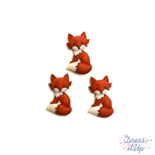 12454 Fox Singles- 6 pieces Animal Wildlife Buttons