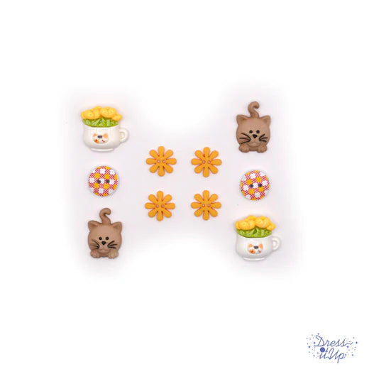 1007 Have A Cup Of Kitten Cute Embellishments