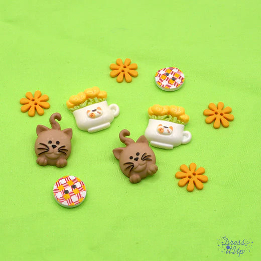 1007 Have A Cup Of Kitten Cute Embellishments