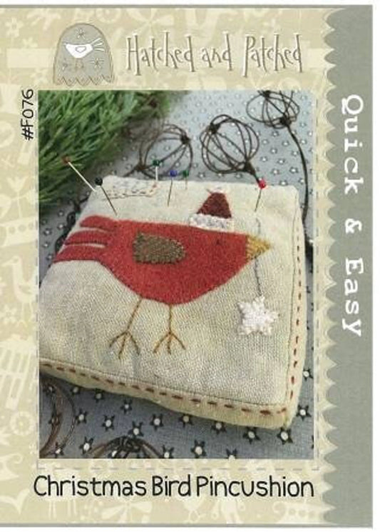 F076 Christmas Bird Pincushion