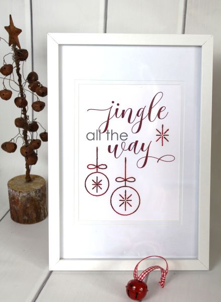 HNKSS6 Jingle all the way a5 stitched sign