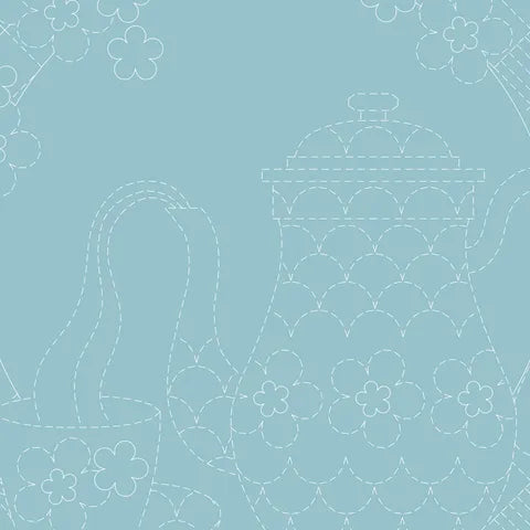 DV4267 TEATIME SASHIKO PANEL LAGOON