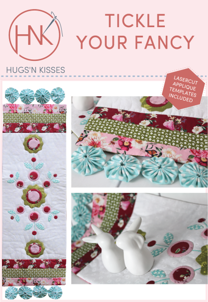 HNK218 Tickle your fancy table runner with yoyos