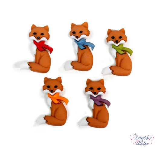 12366 Winter Fox Animal Wildlife Nature Themed Buttons